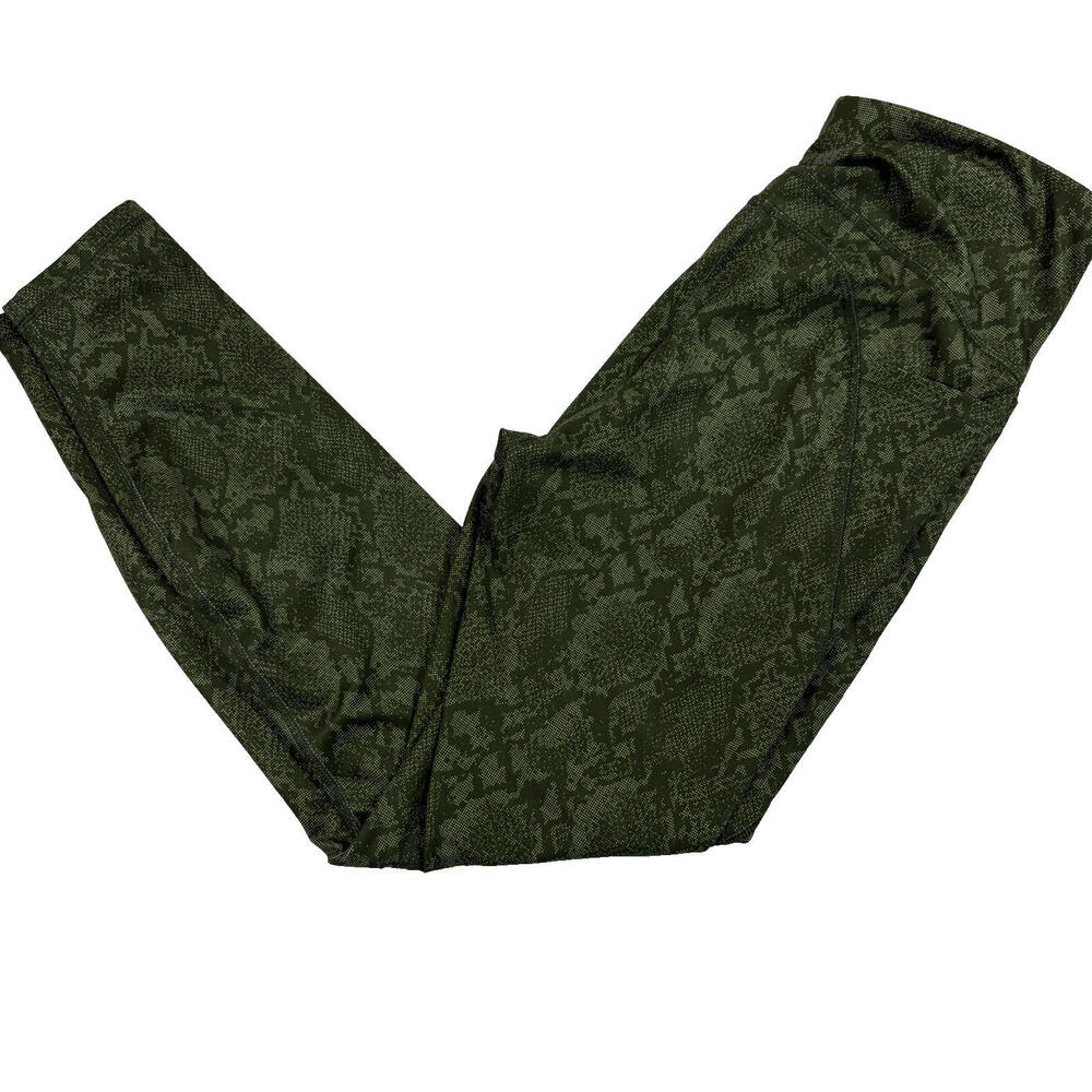 All In Motion Womens Leggings Medium Green Snake Print High Rise Stretch Yoga